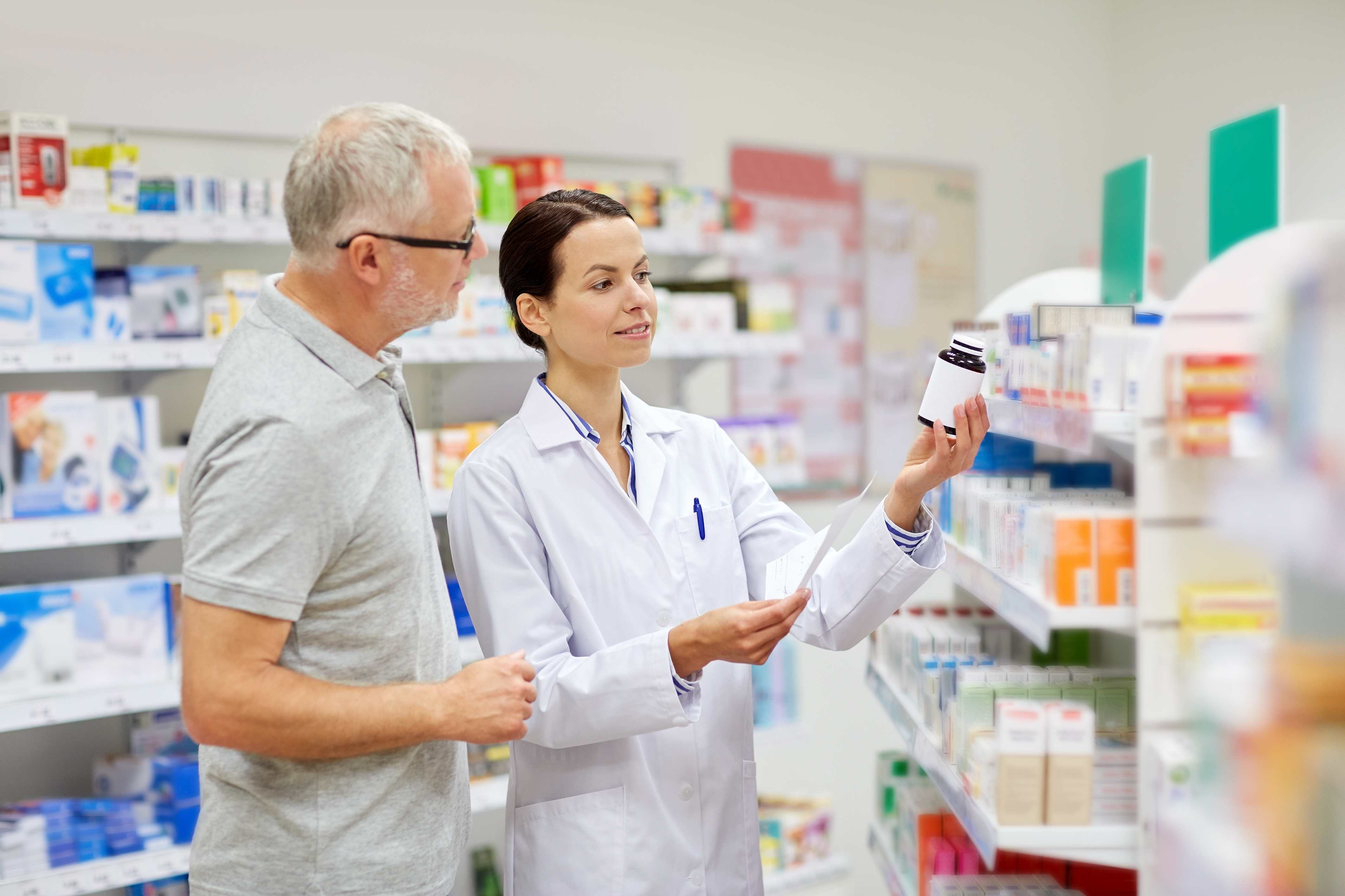 Pharmacist Talking to a Man